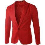 Doudounes de mariage rouges en velours sans manches coupe-vents à col montant Taille 3 XL plus size look casual pour homme 