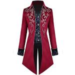 Vestes de costume d'automne rouges à col montant Taille 3 XL steampunk pour homme 