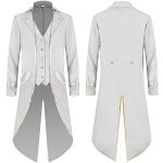 Vestes de moto  de mariage blanches en cuir synthétique Assassin's Creed coupe-vents Taille XXL plus size look Hip Hop pour homme 