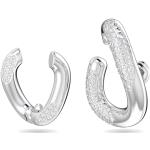 Boucles d'oreilles de créateur Swarovski grises en cristal en argent 