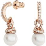 Boucles d'oreilles en perles de créateur Swarovski blanches en cristal à perles classiques pour femme 
