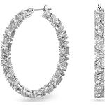 Boucles d'oreilles triangle de créateur Swarovski blanches en métal look fashion pour femme en promo 