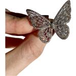Bagues de créateur Swarovski blanches en argent à motif papillons en argent seconde main pour femme en promo 