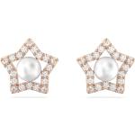 Boucles d'oreilles en perles de créateur Swarovski blanches en verre à perles pour femme 