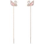 Boucles d'oreilles pendantes de créateur Swarovski roses en cristal à clous look fashion pour femme en promo 