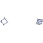 Boucles d'oreilles de créateur Swarovski blanches en cristal à clous en argent seconde main pour femme 