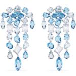 Boucles d'oreilles à clip de créateur Swarovski bleues en cristal pour femme en promo 