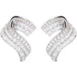 Boucles d'oreilles de créateur Swarovski argentées en laiton en argent pour femme en promo 