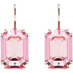 Boucles d'oreilles pendantes de créateur Swarovski roses en cristal pour femme 