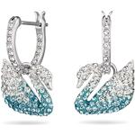Boucles d'oreilles de créateur Swarovski bleues en métal look fashion pour femme en promo 