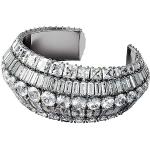 Bracelets manchette de créateur Swarovski argentés en métal look fashion pour femme 