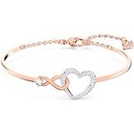 Bracelets manchette de créateur Swarovski blancs en métal finition brillante romantiques pour femme en promo 