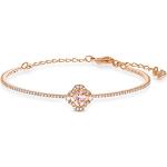 Bracelets de créateur Swarovski roses en cristal en or rose look fashion pour femme en promo 