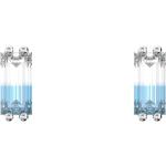 Boucles d'oreilles de créateur Swarovski argentées en cristal à clous en argent pour femme 