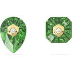 Clous d'oreille, puces d'oreille de soirée de créateur Swarovski verts en métal à clous look fashion pour femme en promo 
