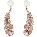 Boucles d'oreilles pendantes de créateur Swarovski blanches en cristal look fashion pour femme en promo 