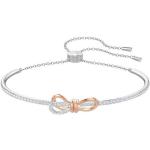 Bracelets de créateur Swarovski gris en cristal à motif papillons en or rose look fashion pour femme 