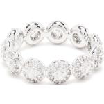 Bagues de créateur Swarovski argentées en cristal en diamant Taille 52 pour femme 