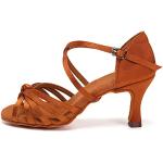 Chaussures de tango marron en daim respirantes à bouts ouverts Pointure 36 look fashion pour femme 