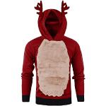 Sweats zippés pour fêtes de Noël roses à capuche Taille XXL look gothique pour homme 