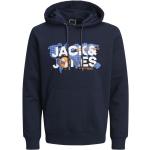 Vêtements de sport Jack & Jones bleu marine à capuche à manches longues pour homme 