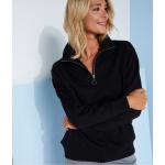 Sweats zippés noirs à manches longues à col montant Taille XS pour femme en promo 