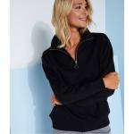 Sweats zippés noirs à manches longues à col montant Taille XL pour femme en promo 