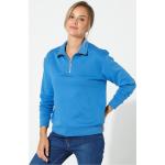 Sweats zippés bleus à manches longues à col montant Taille XL pour femme en promo 