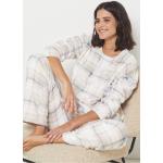Pyjamas en polaires Etam roses à carreaux en polaire à manches longues à col rond Taille XS look vintage pour femme 