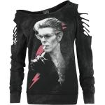 Sweats à col rond noirs en coton David Bowie à col rond Taille XXL pour femme 