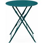 Tables de salle à manger design bleu canard en acier à motif canards pliables 
