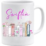 Swiftea Mug | Marchandises Swifty Taylor | Cadeaux pour elle | Gilmore Mug Bibliothèque Album Design ERAS Fearless Folklore Evermore Swift (Blanc)
