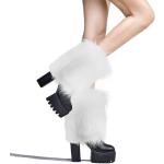SwirlColor blanc chauffe - jambes souple et moelleux fausse fourrure femmes hiver mode bottes couvre 20cm / 7.87 pouces