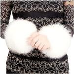 Moufles d'hiver Swirlcolor blanches en fausse fourrure look fashion pour femme en promo 