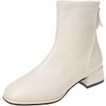 Boots Chelsea blanc crème à fermetures éclair Pointure 39 look fashion pour femme 