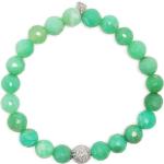 Bracelets de perles vert d'eau en or blanc à perles 14 carats pour femme 