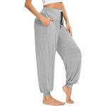 Pantalons de yoga gris clair en modal Taille M look hippie pour femme 