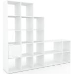 Système d'étagère - Blanc, modulable, rangements, avec porte Blanc - 231 x 195 x 47 cm