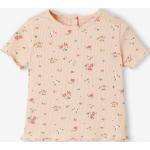 T-shirts à imprimés Vertbaudet roses à fleurs en coton à motif fleurs Taille 9 mois pour bébé de la boutique en ligne Vertbaudet.fr 