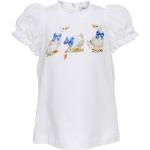 T-shirts à manches courtes Monnalisa blancs en coton à motif canards Taille 36 mois pour bébé en promo de la boutique en ligne Monnalisa.com/fr 