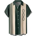 Chemises hawaiennes vert d'eau en polyester à manches courtes Taille 3 XL look casual pour homme 