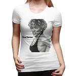 T-shirt à manches courtes Tina Turner pour femme en coton imprimé graphique - Blanc - Large