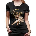 T-shirt à manches courtes Tina Turner pour femme en coton imprimé graphique à manches courtes, Noir , XXL