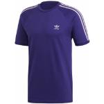T-shirts adidas 3 Stripes violets en jersey éco-responsable à manches courtes Taille XS pour homme 