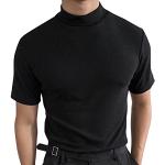 Chemises noires sans repassage à manches courtes Taille XXL plus size look asiatique pour homme 