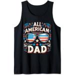 T-shirt All American Dad - Drapeau américain patriotique 4 juillet assorti Débardeur