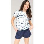 T-shirts Deeluxe bleus à motif tie-dye en jersey Taille 10 ans pour fille en promo de la boutique en ligne Deeluxe.fr 