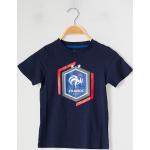 T-shirts à col rond bleus en jersey enfant FFF en promo 