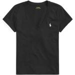 T-shirts basiques de créateur Ralph Lauren Polo Ralph Lauren noirs en jersey à col en V Taille S pour femme 