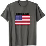 T-shirts I love gris à motif Chicago Taille S look fashion pour homme 